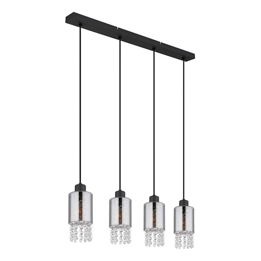 Globo - Hängeleuchte 4xE27/40W/230V schwarz