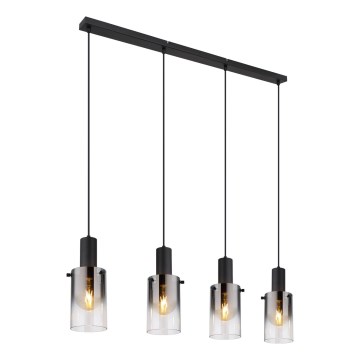 Globo - Hängeleuchte 4xE27/40W/230V schwarz