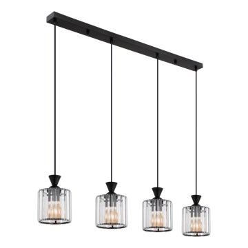 Globo - Hängeleuchte 4xE27/60W/230V schwarz