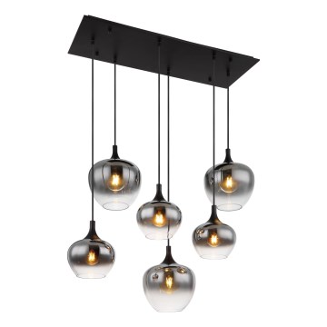 Globo - Hängeleuchte 6xE27/40W/230V schwarz