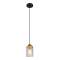 Globo - Hängeleuchte an Kabel 1xE27/40W/230V Metall/Holz