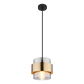 Globo - Hängeleuchte an Kabel 1xE27/60W/230V schwarz/Messing