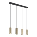 Globo - Hängeleuchte an Kabel 4xGU10/35W/230V schwarz/Messing