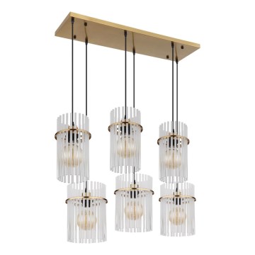 Globo - Hängeleuchte an Kabel 6xE27/60W/230V goldfarben