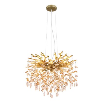 Globo - Kronleuchter an Kabel 8xE14/40W/230V goldfarben