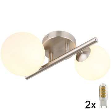Globo - LED-Anbauleuchte 2xG9/3W/230V matt Chrom