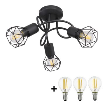 Globo - LED-Anbauleuchte 3xE14/6W/230V schwarz