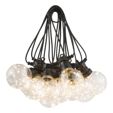 Globo - LED Außen-Dekorationskette 10xLED/0,27W/230V 7,5 m IP44 schwarz
