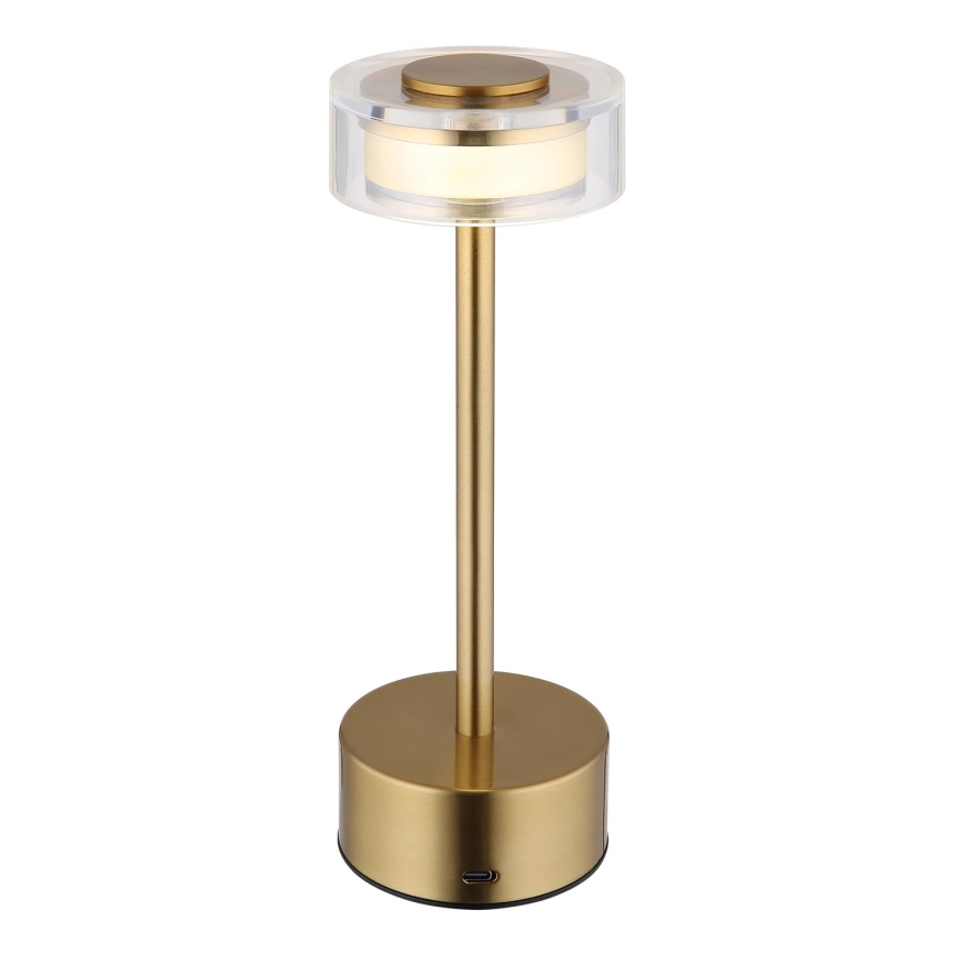 Globo - LED Dimm- und aufladbare Tischleuchte mit Touch-Funktion LED/2,5W/3,7V 2700/4000/6500K 1800mAh Messing