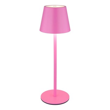 Globo - LED-dimmbar, mit Touch-Steuerung, wiederaufladbare Outdoor-Tischlampe 3in1 LED/3W/5V 3000/4000/5000K IP54 1800 mAh rosa