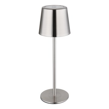 Globo - LED-dimmbar, wiederaufladbare Tischlampe mit Touch-Bedienung LED/2W/3,7V 3000/4000/6000K 2200 mAh, glänzender Chrom