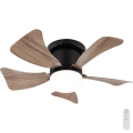 Globo - LED Dimmbare Deckenventilator LED/10W/230V 3000-6500K braun + Fernbedienung