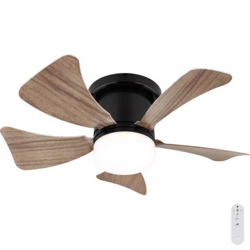 Globo - LED Dimmbare Deckenventilator LED/10W/230V 3000-6500K braun + Fernbedienung