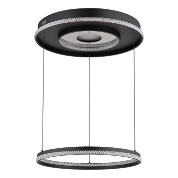 Globo - LED dimmbare Hängeleuchte an Seil LED/54W/230V 2700-6500K Ø 60 cm schwarz + Fernbedienung