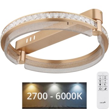 Globo - LED dimmbare Kristall-Deckenleuchte LED/36W/230V 2700K-6000K + Fernbedienung