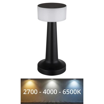 Globo - LED dimmbare Touch-Tischlampe LED/1W/3,7V 2700K/4000K/6500K 800 mAh USB schwarz