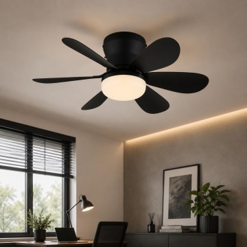 Globo - LED-dimmbarer Deckenventilator LED/5W/230V 2700-6500K schwarz + Fernbedienung