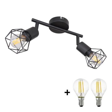 Globo - LED Einbauleuchte 2xE14/6W/230V schwarz