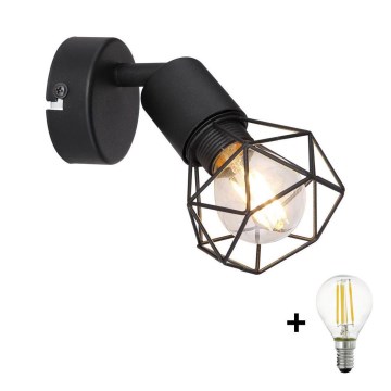 Globo - LED Wandleuchte Spot 1xE14/6W/230V Schwarz