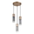 Globo - Pendelleuchte an Kabel 3xE27/25W/230V bronzefarben Ø 30 cm