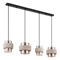 Globo - Pendelleuchte an Kabel 4xE27/40W/230V Travertin