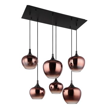 Globo - Pendelleuchte an Kabel 6xE27/40W/230V kupferfarben