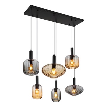 Globo - Pendelleuchte an Seil 6xE27/60W/230V