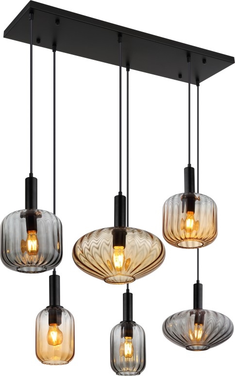Globo - Pendelleuchte an Seil 6xE27/60W/230V