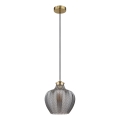 Globo - Pendelleuchte mit Kabel 1xE27/60W/230V Ø 22 cm rauchfarben