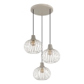 Globo - Pendelleuchte mit Kabel 3xE27/40W/230V beige