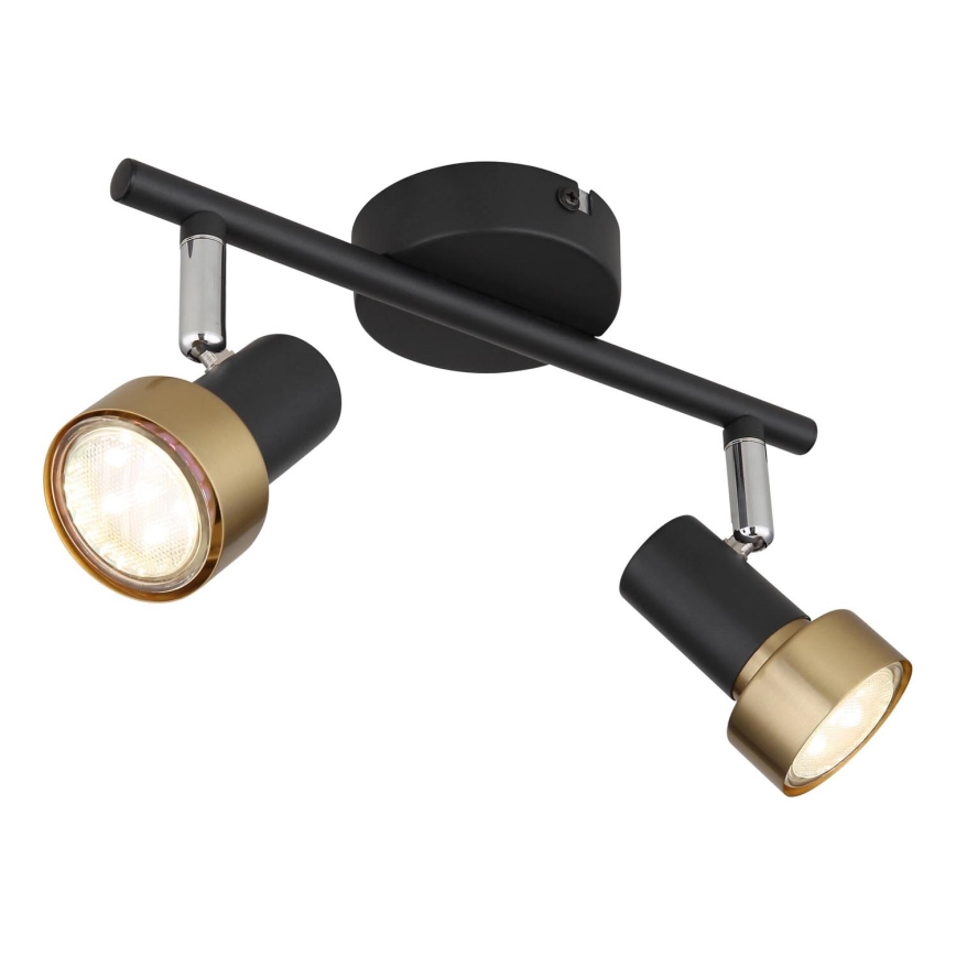 Globo - Strahler  2xGU10/25W/230V schwarz/golden