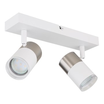 Globo - Strahler 2xGU10/25W/230V weiß/matt Chrom