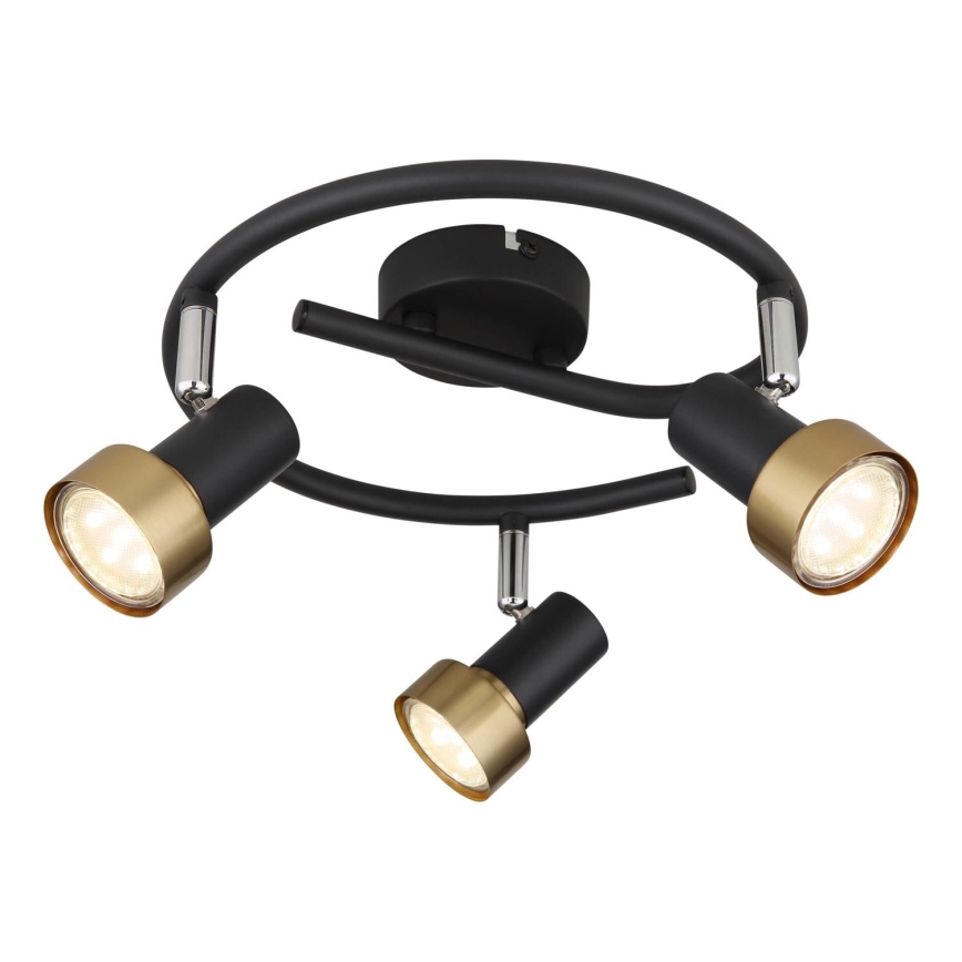 Globo - Strahler  3xGU10/25W/230V schwarz/golden
