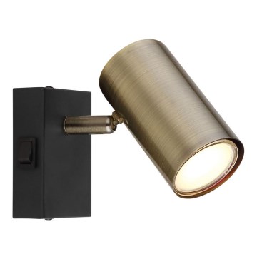 Globo - Wandleuchte Spot 1xGU10/25W/230V Schwarz/Messing