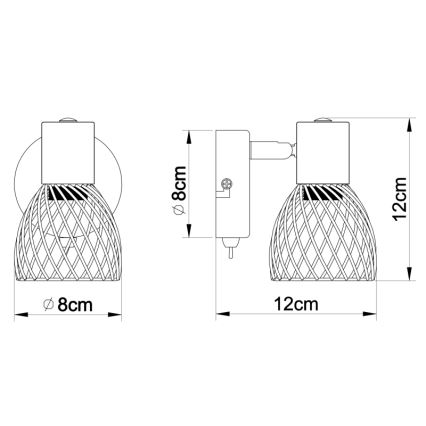 Globo - Wandleuchte mit 1xE14/40W/230V Spotlicht