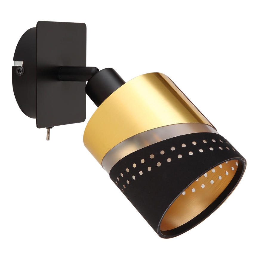 Globo - Wandstrahler 1xE14/25W/230V schwarz/golden