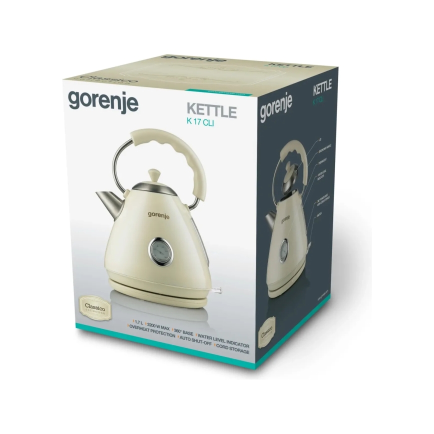 GORENJE K17CLI - Schnellkochender Wasserkocher 1,7 l 2200W/230V beige