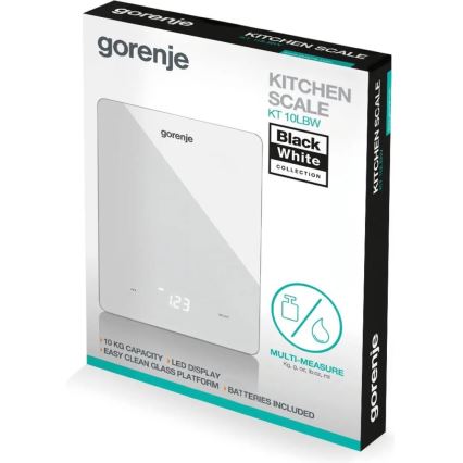 GORENJE KT10LBW - Digitale Küchenwaage 3xAAA weiß