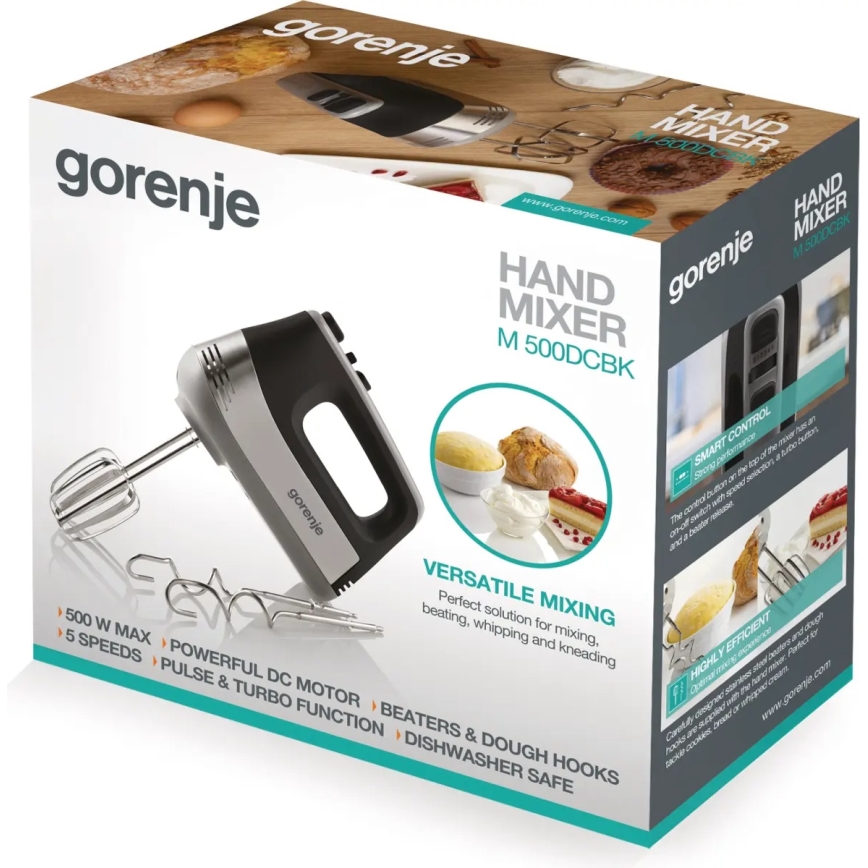 GORENJE M500DCBK - Handmixer 500W/230V schwarz/grau