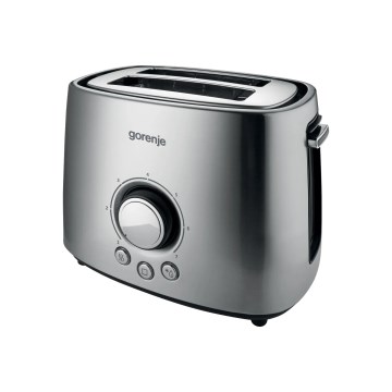 GORENJE T1000E - Toaster mit zwei Schlitzen und Brötchenaufsatz, 1000W/230V, Edelstahl