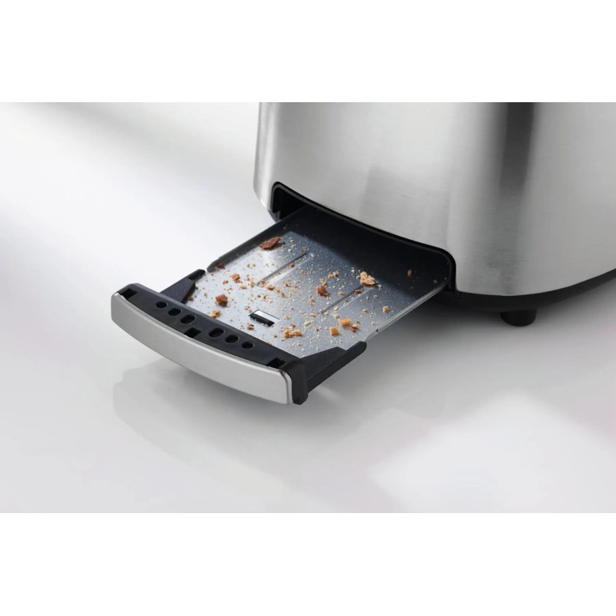 GORENJE T1000E - Toaster mit zwei Schlitzen und Brötchenaufsatz, 1000W/230V, Edelstahl