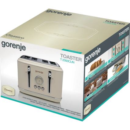 GORENJE T2300CLIN - Toaster mit vier Schlitzen 1150W/230V beige