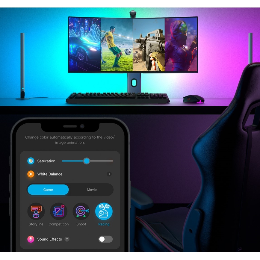 Govee - Dreamview G1 Smart LED RGBIC Monitorbeleuchtung 27-34 Wi-Fi