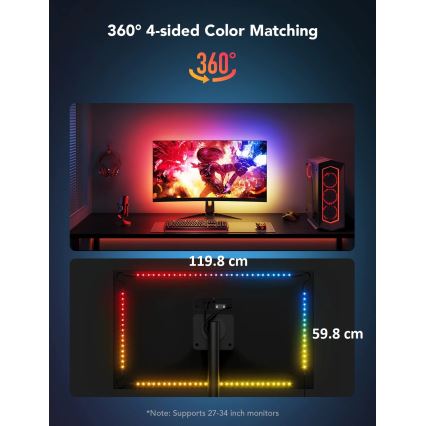 Govee - Dreamview G1 Smart LED RGBIC Monitorbeleuchtung 27-34 Wi-Fi