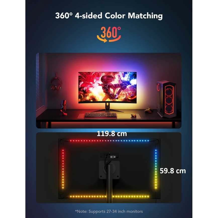 Govee - Dreamview G1 Smart LED RGBIC Monitorbeleuchtung 27-34 Wi-Fi