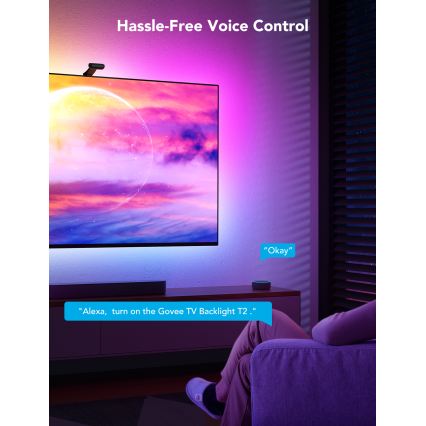 Govee - DreamView T2 DUAL TV 75-85 SMART LED Hintergrundbeleuchtung RGBIC Wi-Fi + Fernbedienung