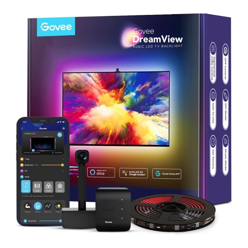 Govee - DreamView TV 55-65 SMART LED-Hintergrundbeleuchtung RGBIC Wi-Fi