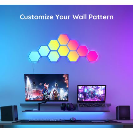 Govee - SET 10x LED RGB Dimmbares Panel LED/36W/230V Wi-Fi