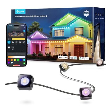 Govee - LED RGBIC-Lichterkette mit Downlights, 30 m, Wi-Fi, Matter, IP67