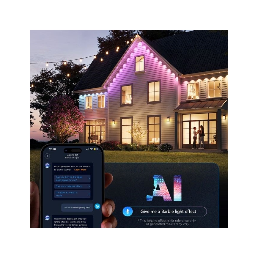 Govee - LED RGBIC Lichterkette mit Downlights 30m Wi-Fi Matter IP67